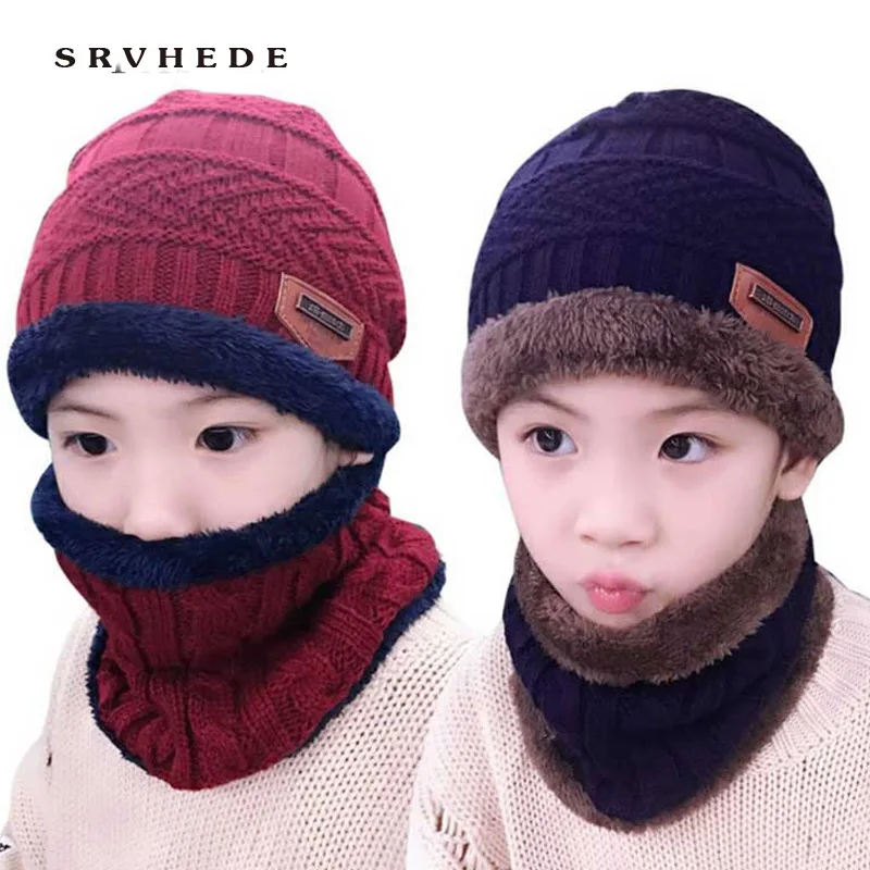 Детская зимняя вязаная шапка Skullies Beanies брендовая утепленная для мальчиков и