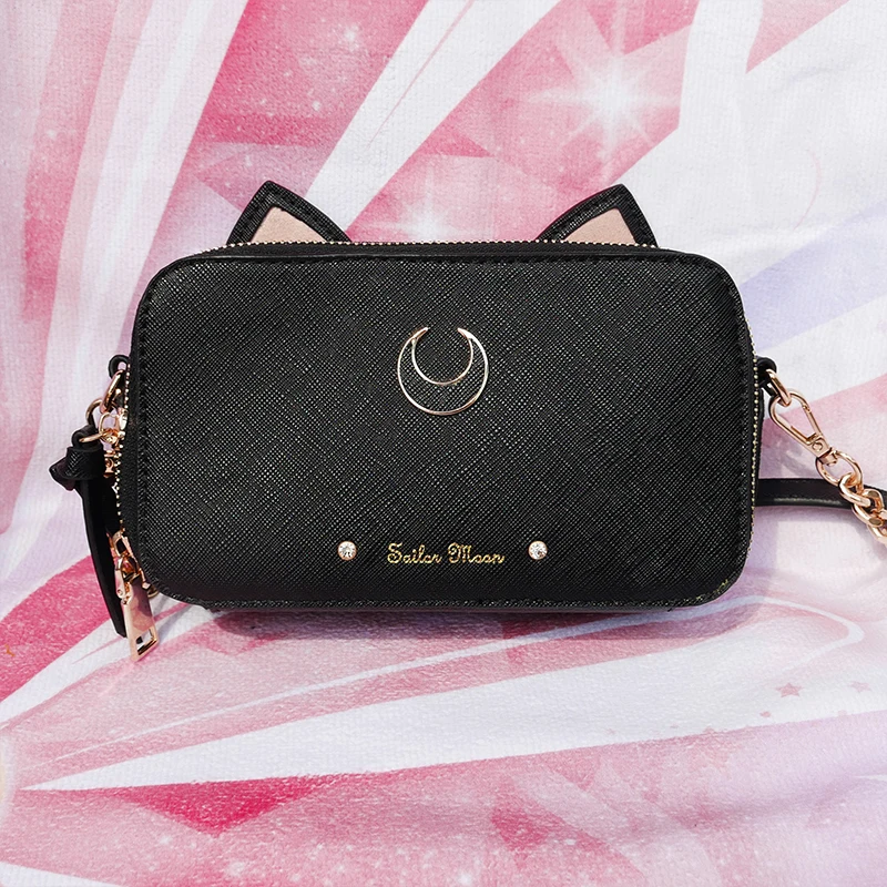 Аниме Сейлор Мун Луна кошка косплей искусственная кожа черные белые сумки