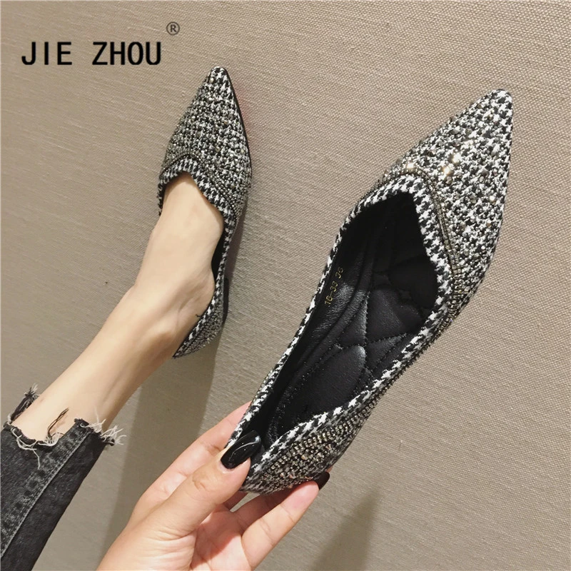 Балетки женские с острым носком удобные туфли на плоской подошве летняя обувь