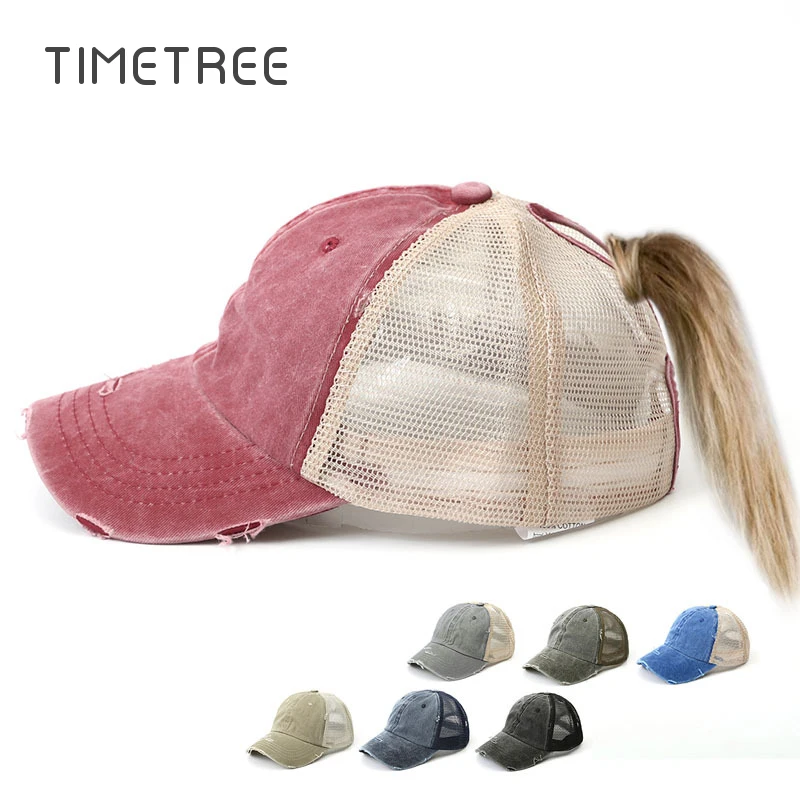 Винтажная брендовая промытая однотонная Повседневная сетчатая Кепка Хлопковые