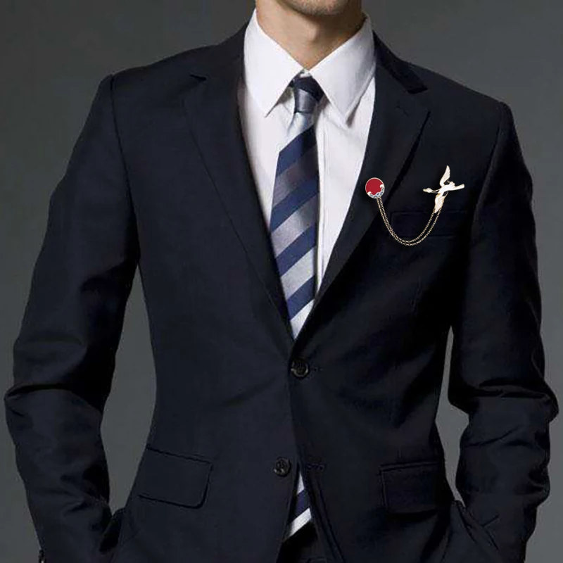 Металлическая эмалированная брошь в китайском стиле с красным солнцем и белым