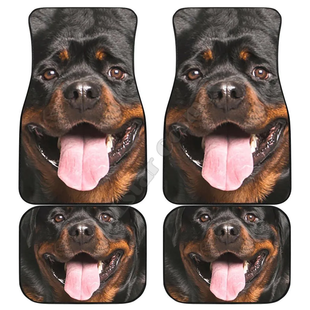 Коврики для пола в виде собаки Rottweiler забавное лицо 3D Рисунок коврики подходят