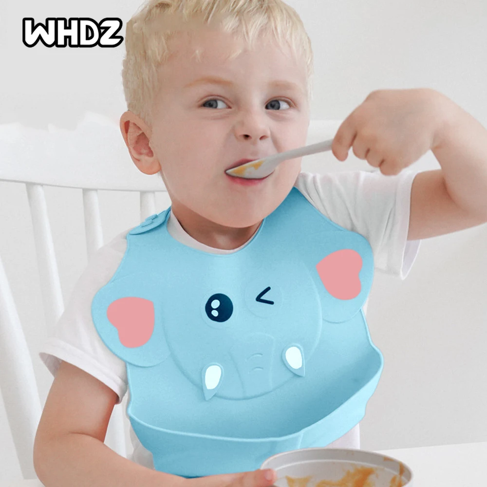 

Silicone Baby Dinner Bib Combination Leak-proof Pocket and Baby Burp cloths Detachable baby stuff for newborns