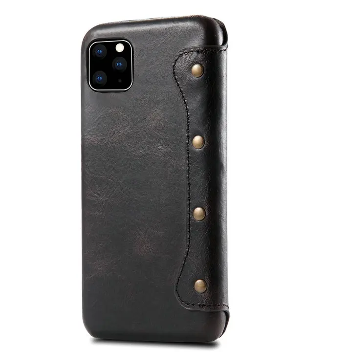 Black Кошелек из натуральной кожи для нового iPhone 11 Pro Max Coque iPhone 11Pro чехол откидная крышка для iPhone 11 чехол iPhone11 Pro Max Fundas - Цвет: Black