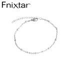 Fnixtar 2 мм толщина нержавеющая сталь зажим бисера браслет цепочка DIY шарик браслет 21 + 5 см 20 шт.лот