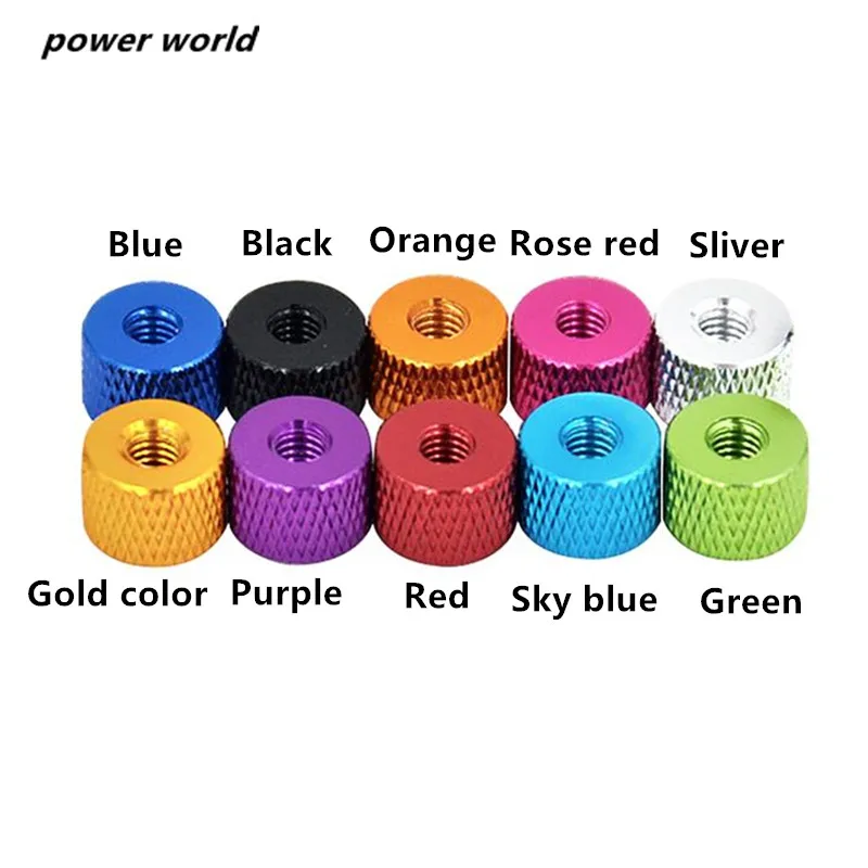 10Pcs M3 M4 Aluminium alloy coloured nut Colorful anodized aluminum Hand turn knurled thumb | Обустройство дома
