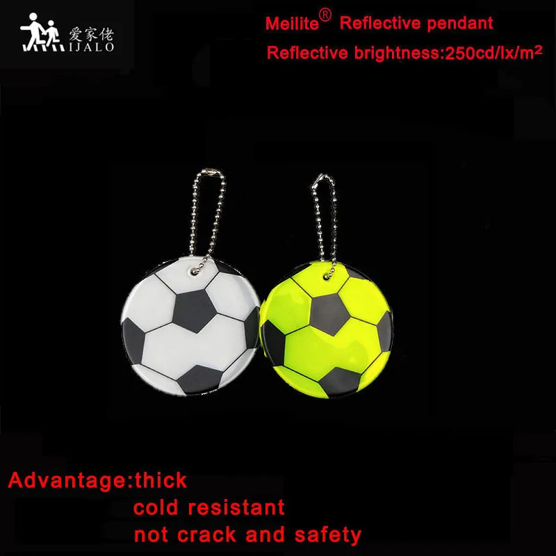 

MEILITE 250 Candle Lights Reflective Football Keychains Fashion Pendant Charm Bag Accessories Keyings For Traffic Safety Use
