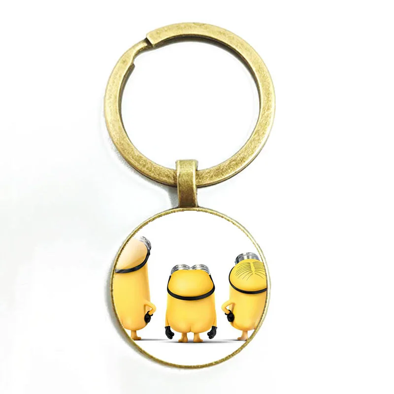 21 Despicable Me Minion Action Movie Glass Cabochon Keychains for Kid - Цвет: 21