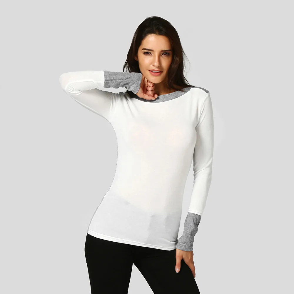 Модный женский свитер сексуальный с круглым вырезом цветной джемпер длинными