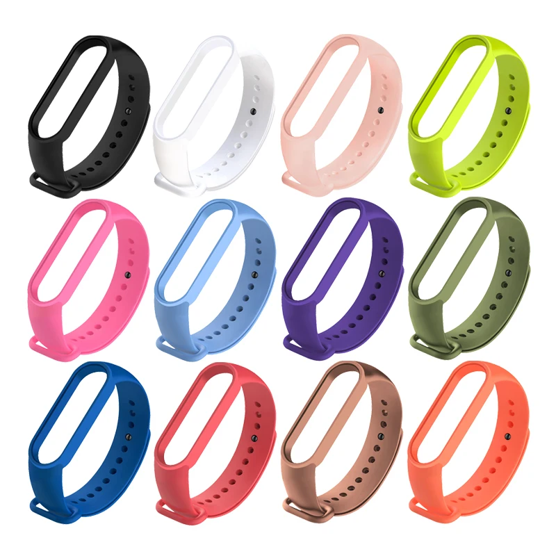 Силиконовый ремешок для Xiaomi Mi Band 5 розовый сменный браслета Xiomi | Электроника