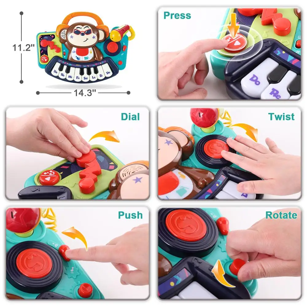 

Baby Electronic Musical Toys Monkey Piano Keyboard W/ Light Sounds Birthday Gift for 18 Months 2 3 Years Old Toddlers Boys Girls