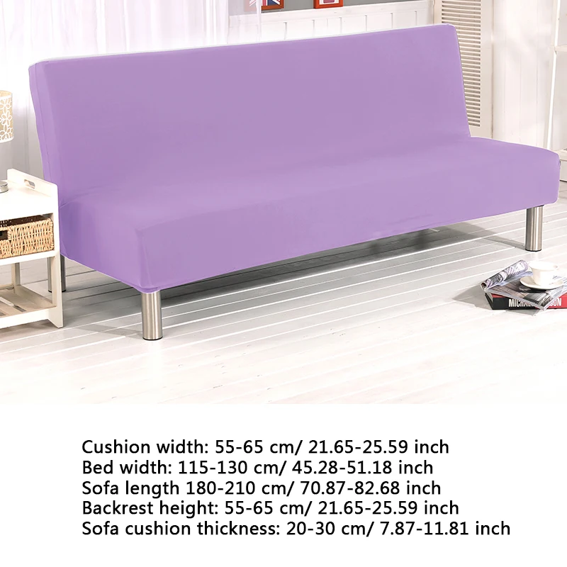

Pure Color All-Inclusive Elastic Sofa Cover No Armrest Blended Elastic Sofa Cover Pure Color Dustproof Folding Sofa Cover