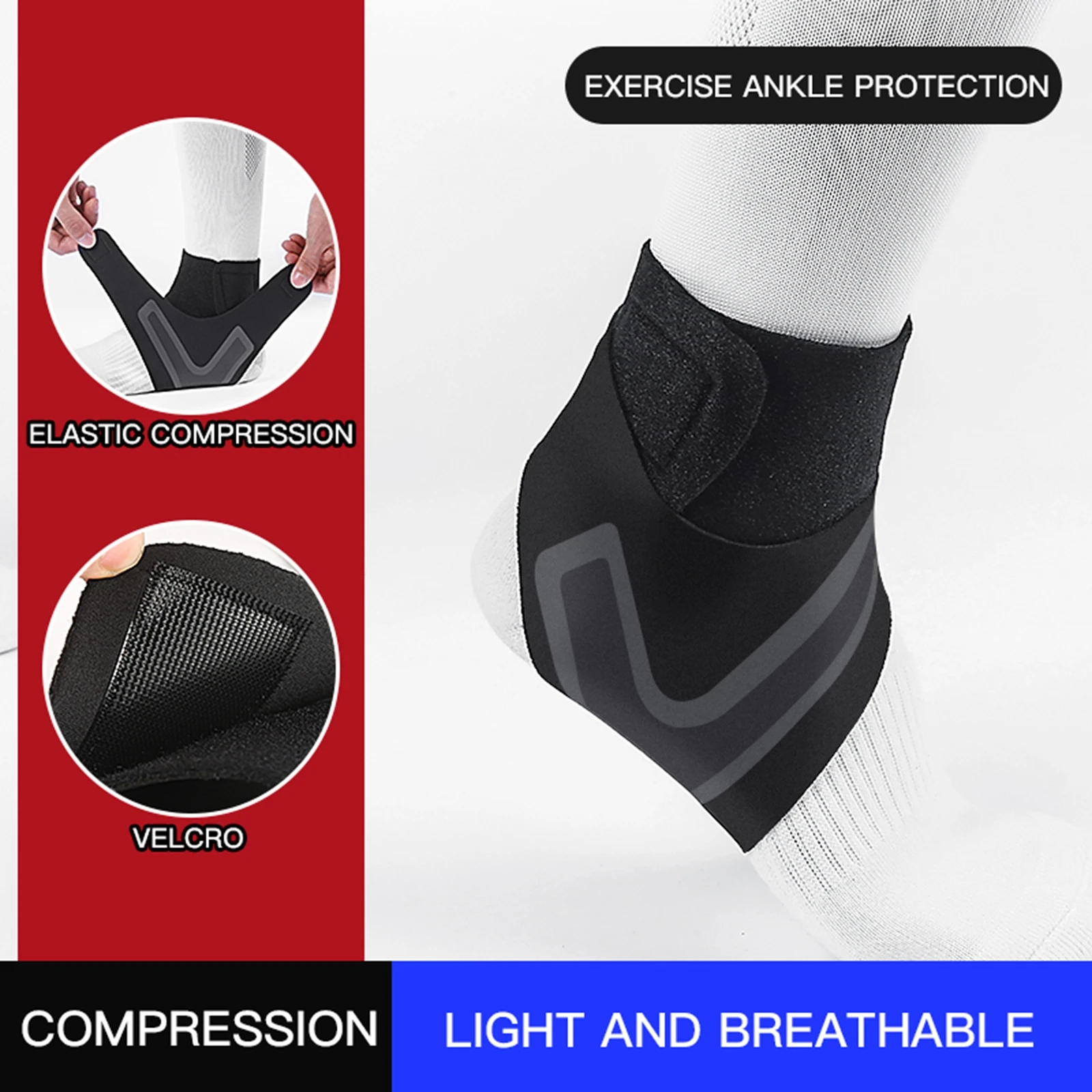 Buy Universal Outdoor Sports Adults Ankle Brace Adjustable Compression Support Wrap for Mountaineering Cross-country on