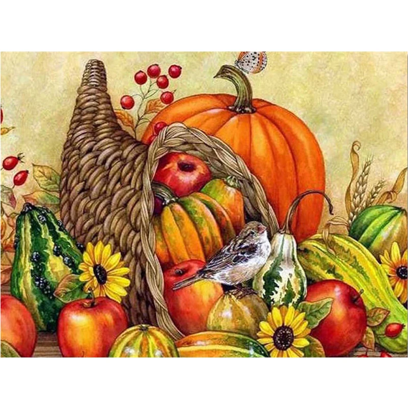 

Full Square/Round Diamond Painting Kitchen Bread Cake Fruit Landscape Handmade Gift Diamond Embroidery Home Decoration