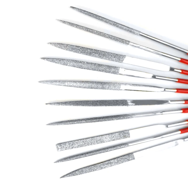 

140mm 10PCS Diamond Mini Needle File Set Hand Tools for Ceramic Glass Gem
