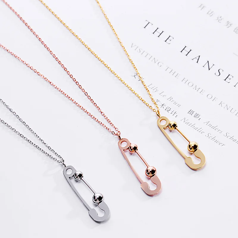 

TY170 ожерелье из титановой стали, Женская цепочка из розового золота, подвеска на ключицы