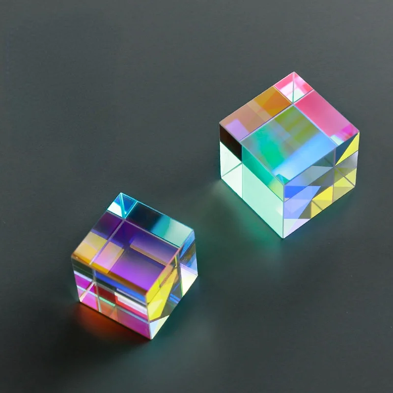 

Optical Glass X-cube Dichroic Cube Prism RGB Combiner Splitter Educational Gift Class Physics Educational Toy Cube Design