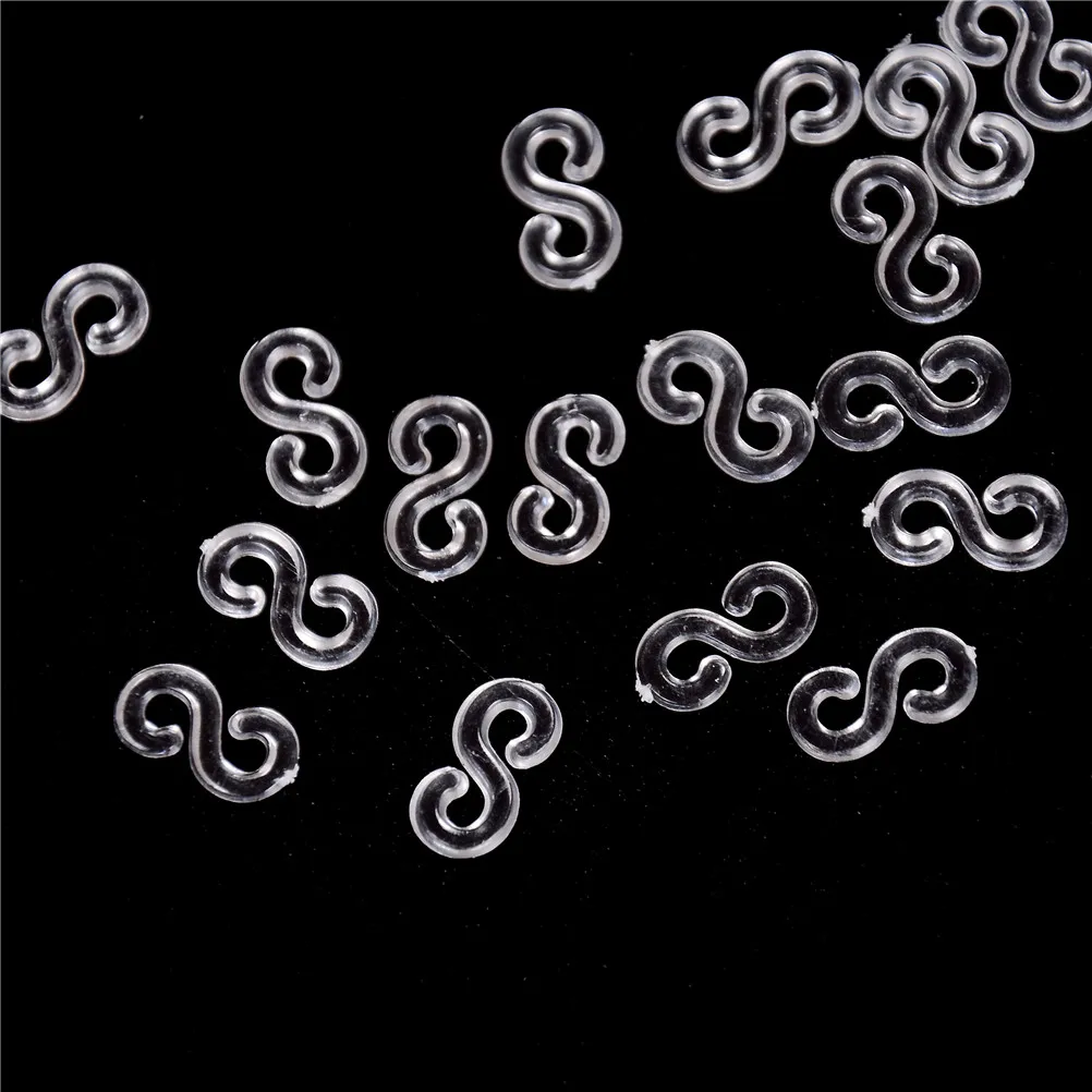 Kits de bandas de goma transparentes para telar, Clips en S para pulseras, accesorios de abalorios, 200 Uds. (10 bolsas)-3