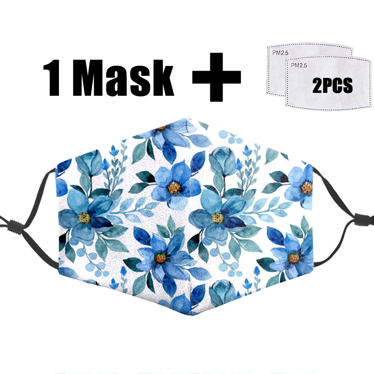 

Маска для лица PM2.5 с мультяшным цветочным принтом, пылезащитная моющаяся маска для лица в стиле хип-хоп, с фильтрами бактерий