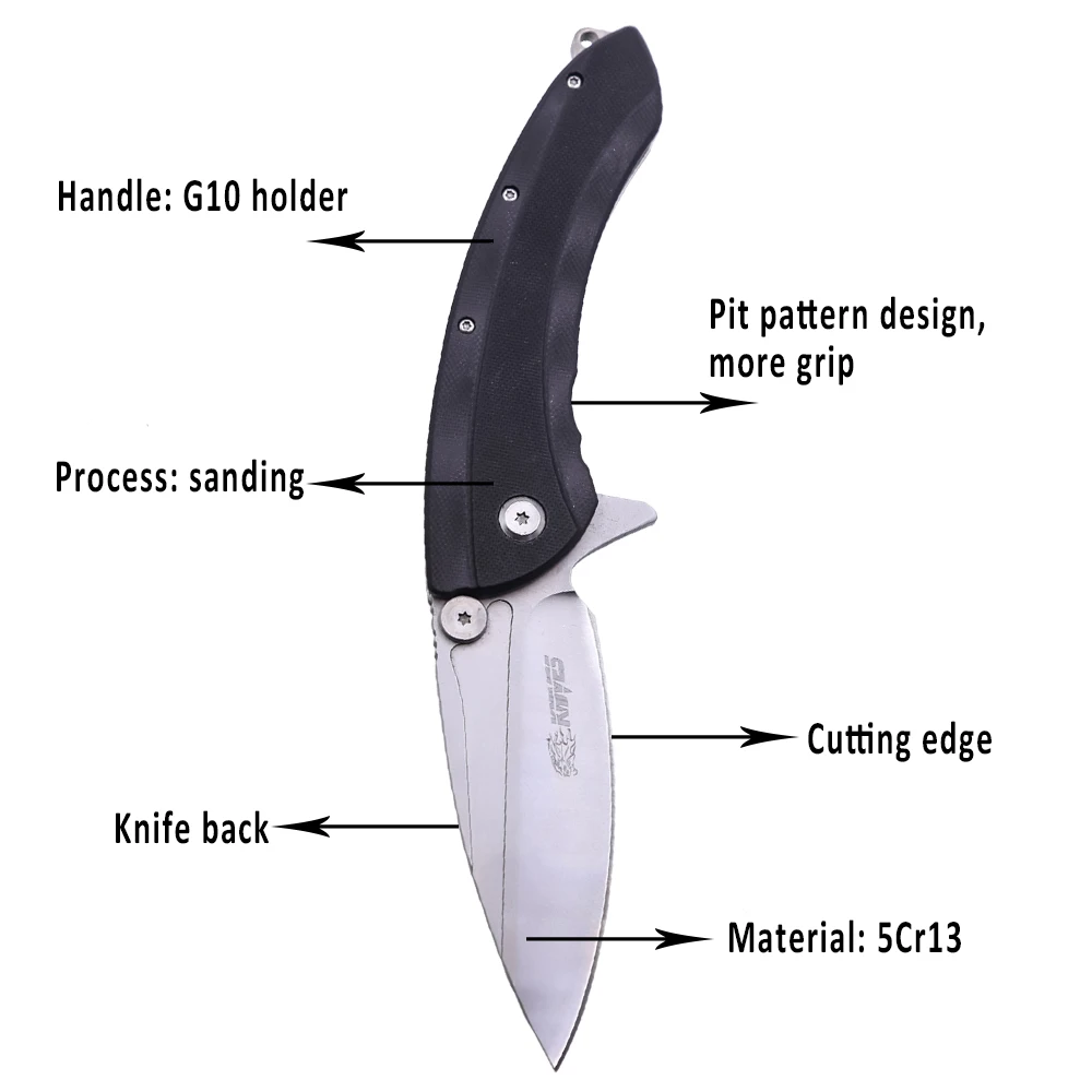 9 &quotножи 55 56HRC складной нож G10 Ручка 5Cr13 лезвие ножи для кемпинга s охотничий туризм