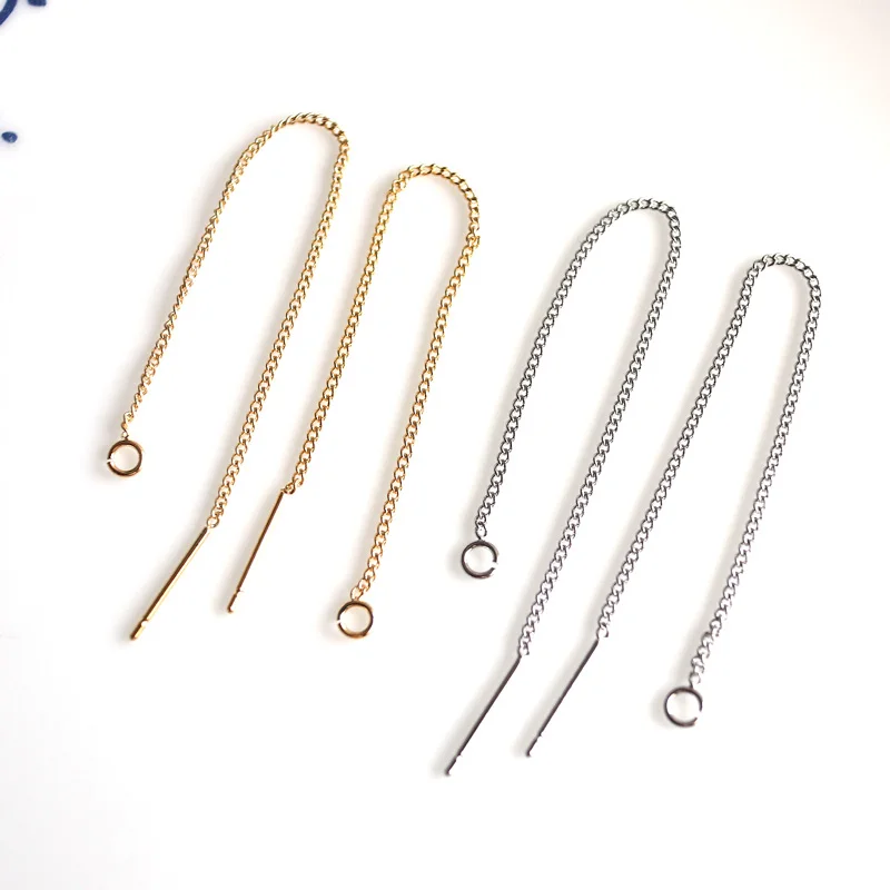 Оптовая продажа 4 шт./лот позолоченные серьги с платиновым покрытием нить