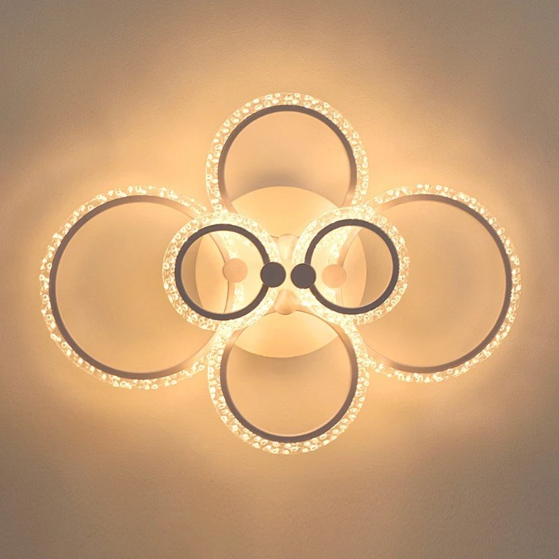 Lámpara de plafón de techo para sala de estar, accesorios de iluminación de atenuación acrílica con anillos redondos, lámparas de techo Led remoto, nuevo diseño
