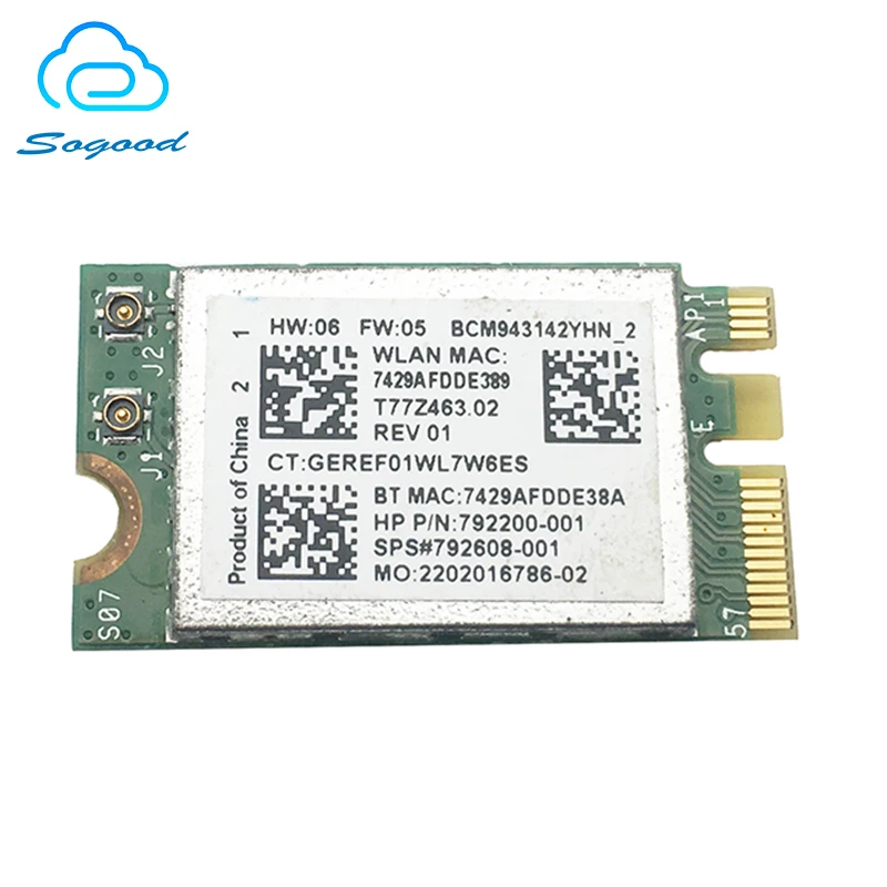 WLAN карта для Broadcom BCM943142YH 802.11b/n wifi + bluetooth 4 0 SPS 792608 001 беспроводная HP 240 245 246 250 255 256 G4| |