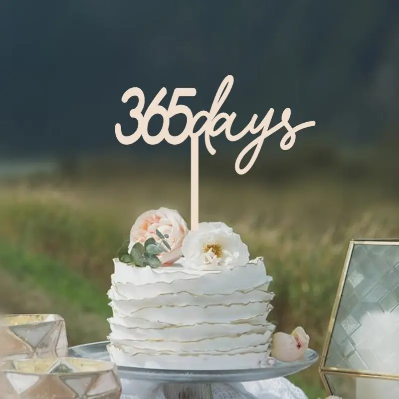 

Топпер для торта на 365 дней, Топпер для торта на 1-й день рождения ребенка, на 1-ю годовщину свадьбы, персонализированное украшение для торта н...