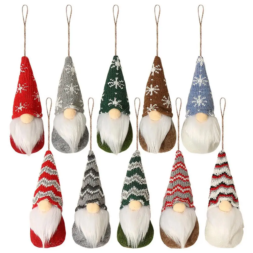 

Christmas Tree Gnomes Pendant Soft Plush Faceless Doll Christmas Decoration 5pcs Christmas Dwarf Ornaments For Window Display