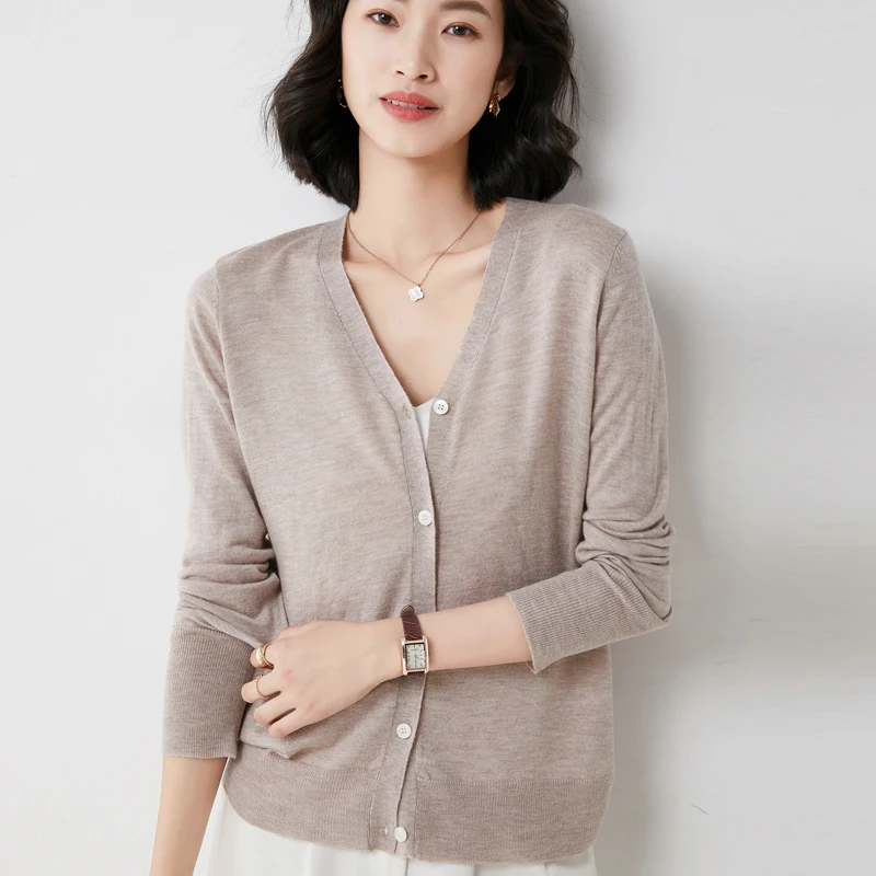 

2023 Spring Autumn New Knit Wool Cardigan Women's Short Style Large Size Loose Long Sleeve,Korean,Lazy Wind Outer Sweater Jacket