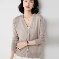 2021 spring autumn new knit wool cardigan womens short style large size loose long sleevekoreanlazy wind outer sweater jacket