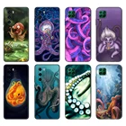 Черный чехол из ТПУ для Huawei P30 Lite P30 Pro P40, чехол для Huawei P40 LITE E P Smart 2020, милый чехол осьминог