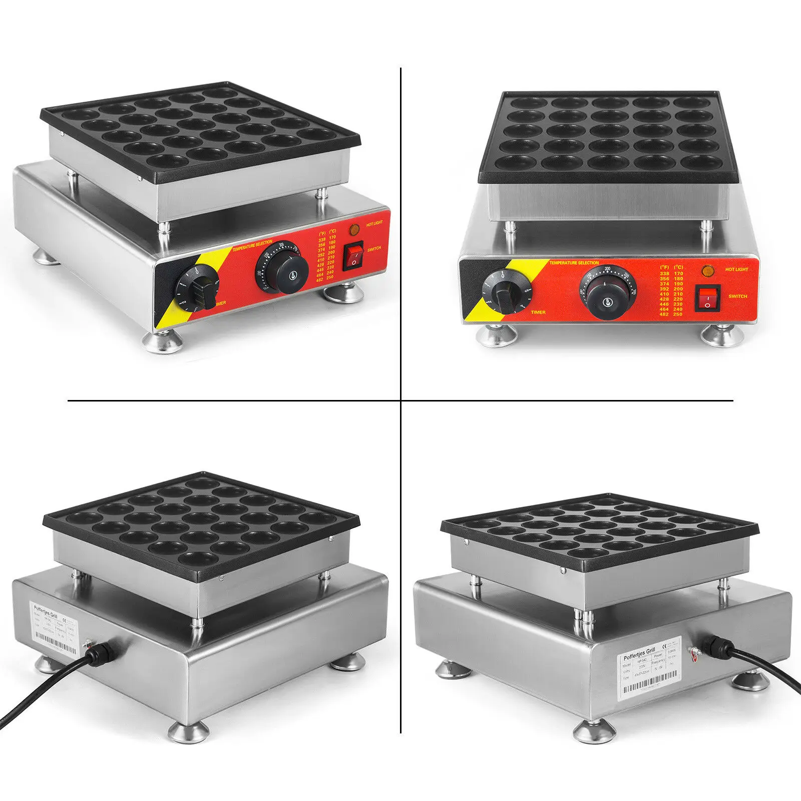 Beste 25 Stuks Elektrische Nederlandse Pancake Baker Maker Mini Poffertjes Commerciële 800W