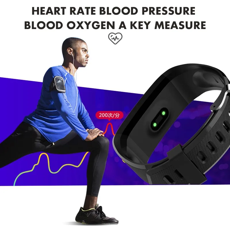 118 Plus умный Bluetooth браслет фитнес для здоровья трекер пульсометр мониторинг