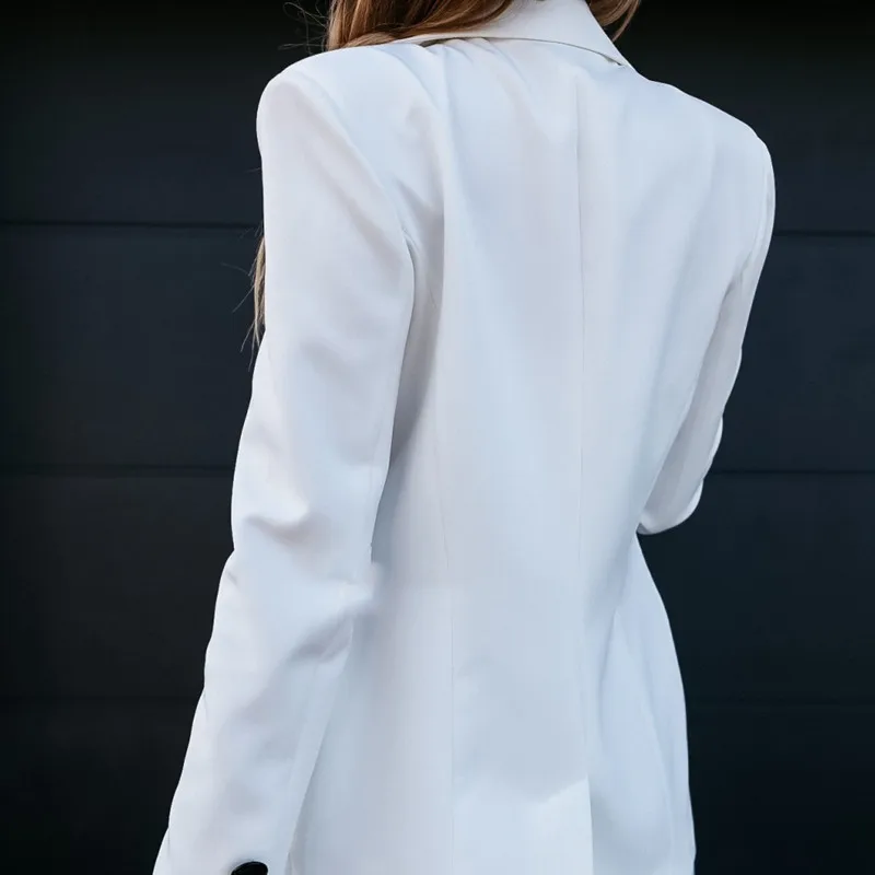 2021 модный Блейзер Куртка Женская Весенняя Повседневная фигурный воротник с