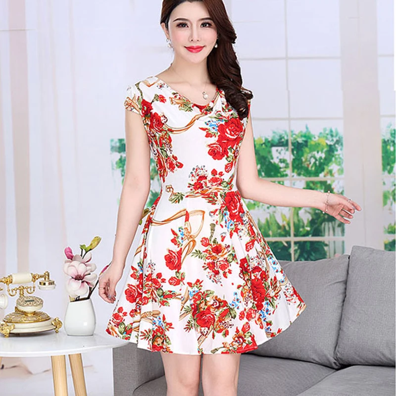 Женское Свободное платье с коротким рукавом элегантное v-образным вырезом и