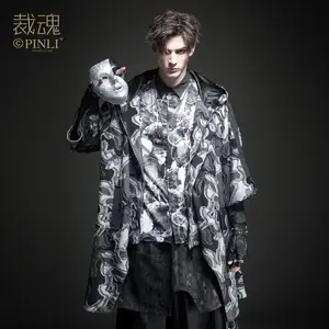 Мужское повседневное пальто средней длины, темно-синее пальто с капюшоном, BC194102429, Осень-зима 2019