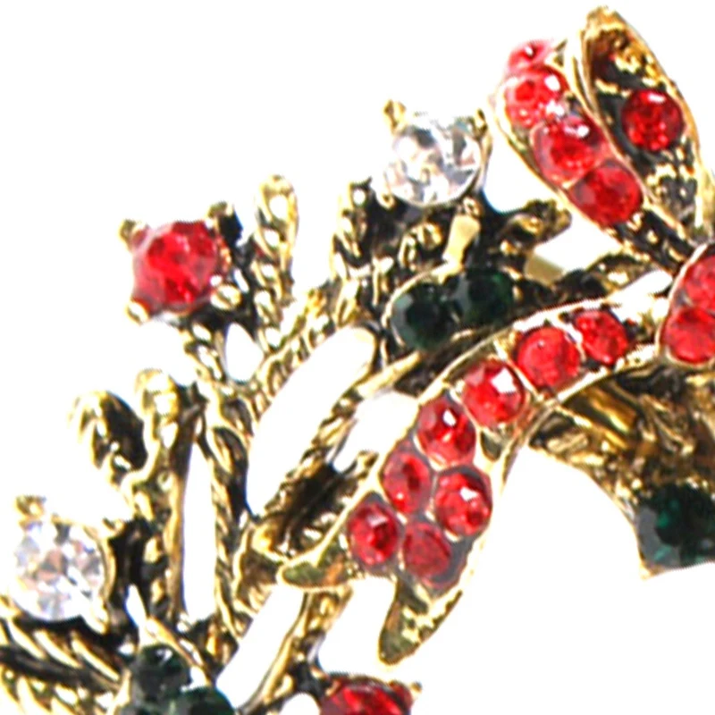 6 шт. Рождественский венок кольца для салфеток металлическая с пряжкой