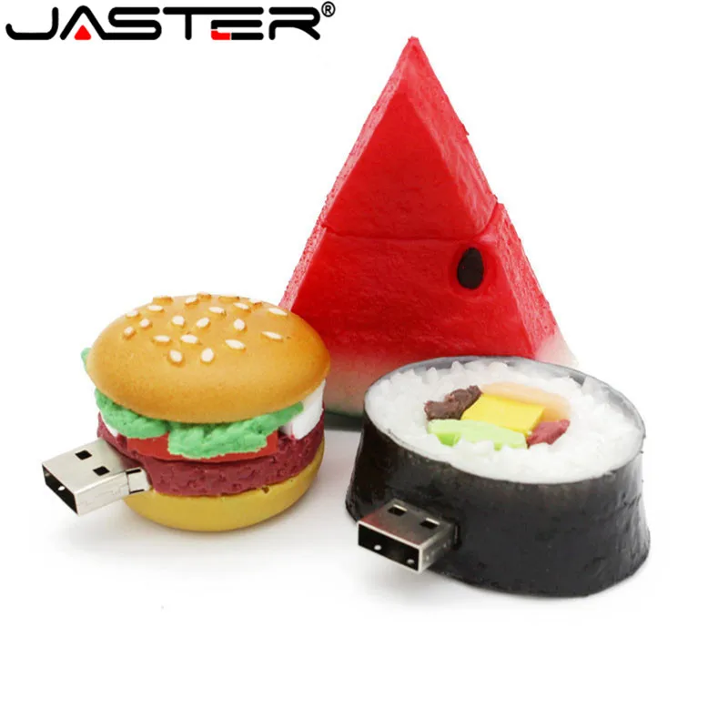 Usb флеш-накопитель JASTER гамбургер креативный для суши арбуза 8 ГБ 16 32 64 карта памяти