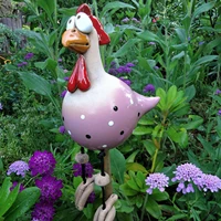 new creative decor chicken garden plug hen rooster hens bird edge seater indoor outdoor fun art garden decoration accessories