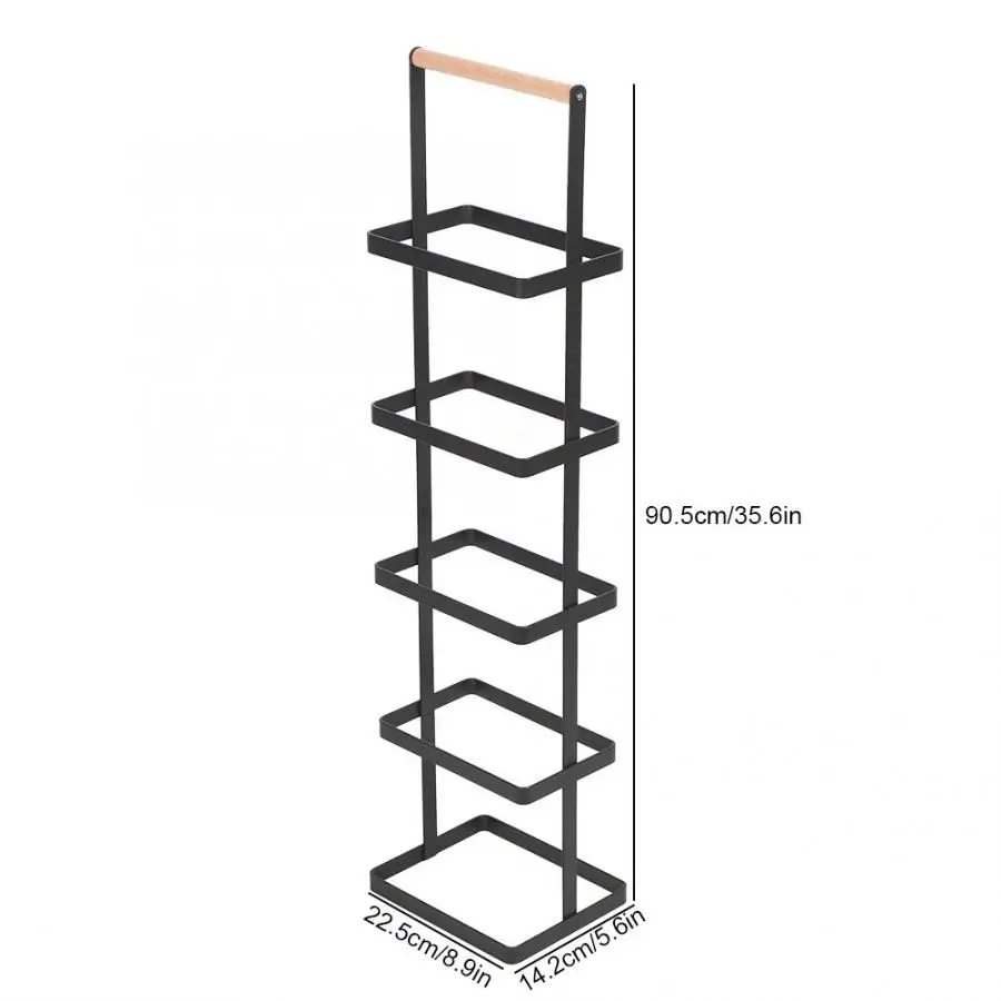 

5 Tier Iron Art Shoe Rack Shoe Shelves Closet Cabinet Holder Organizer with Wood Handle High Quality Shelf