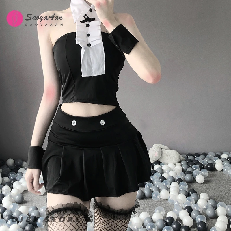 

Cat Cosplay Lolita Erotic Apron Maid Cute Costume Babydoll Dress Women Lace Miniskirt Servant Outfit Punk Style Sexy Lingerie
