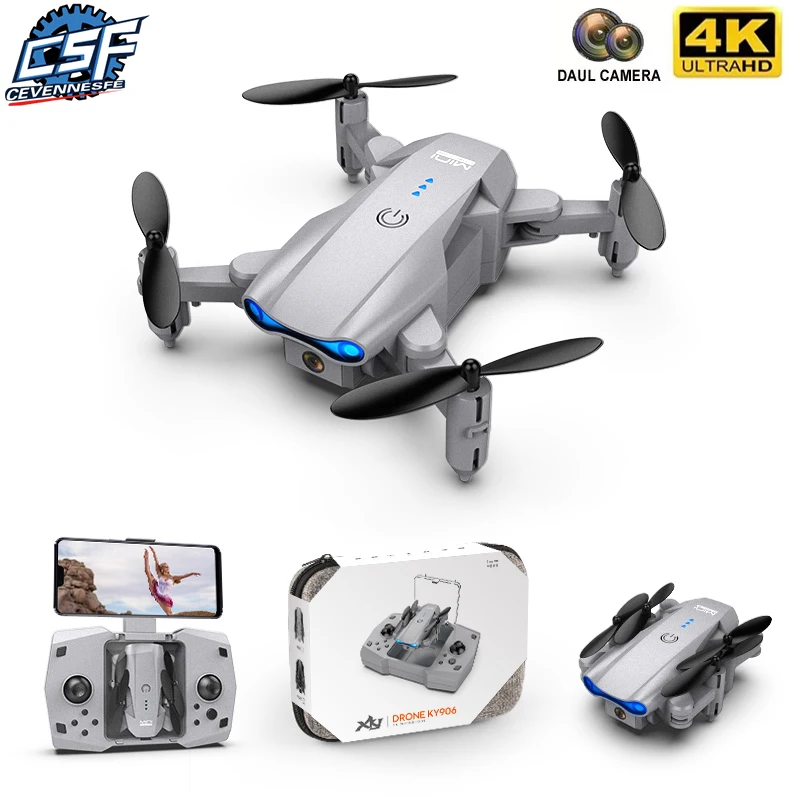 

2021 Новый мини дрон KY906 4K Professional HD с двойной камерой 1080P FPV Дроны Складной квадрокоптер Follow Me вертолет на пульте Детские игрушки для мальчика