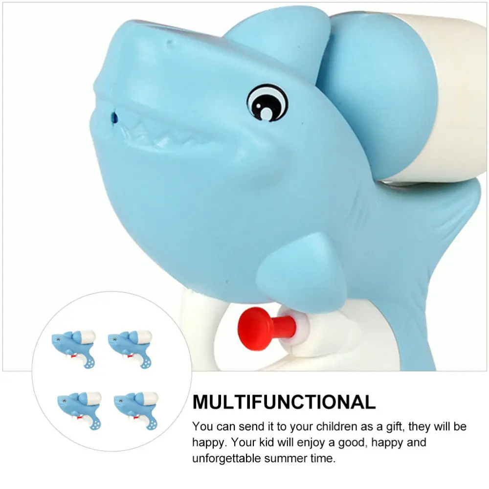 

4pcs Blue Shark Animal Squirt Guns Water Toys Water Guns Shooter Beach Toys