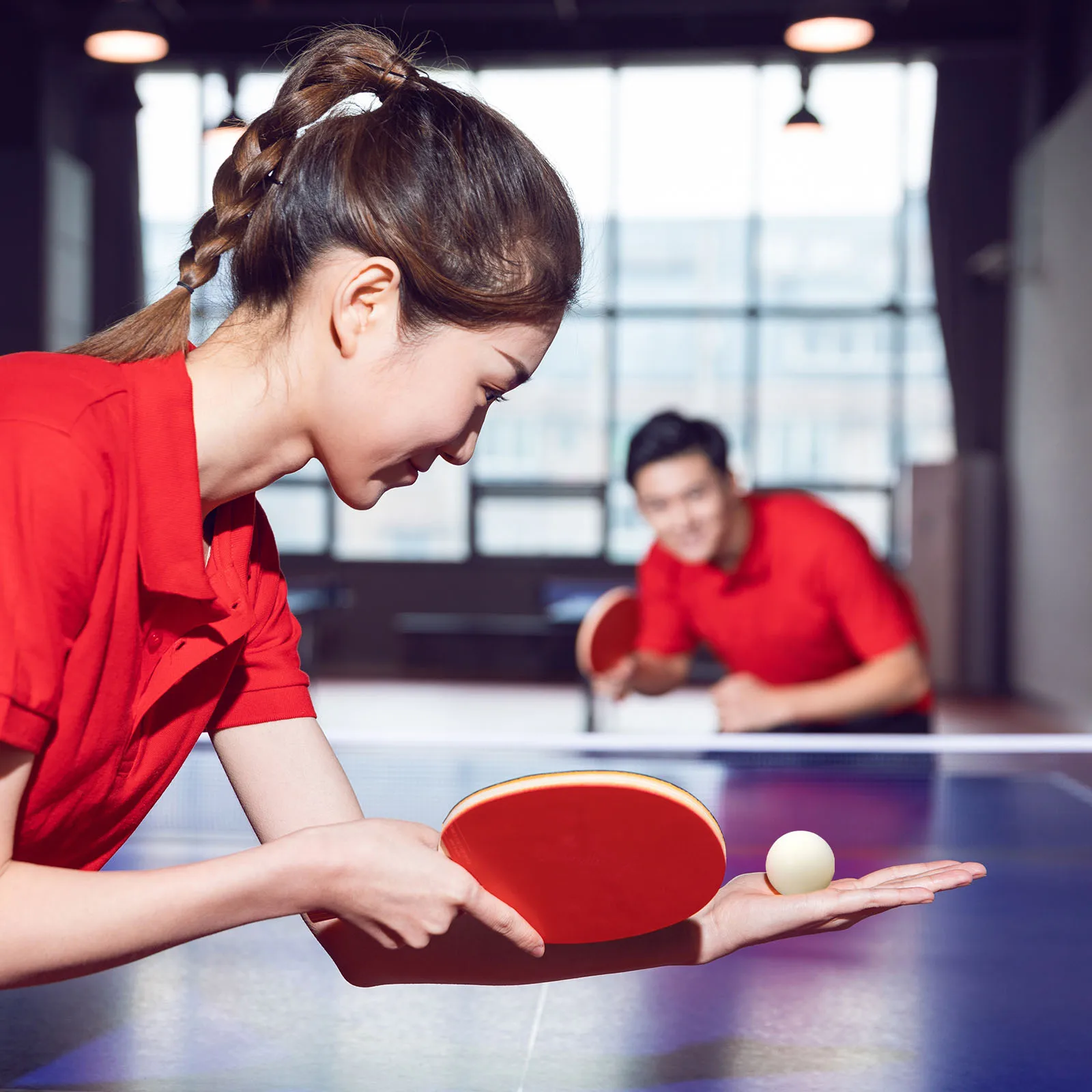 

Ping Pong Bat Set 2 Bats 2 Balls Table Tennis Paddle Set Plastic Ping Pong Racket Good Grip Spin Control Durable For Amateurs