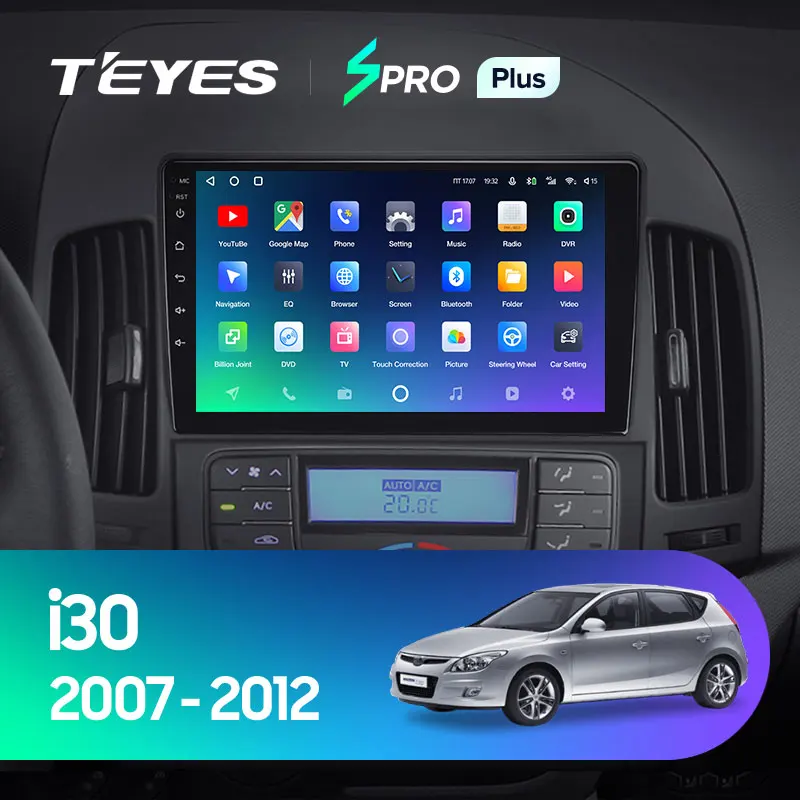 TEYES SPRO Plus Штатная магнитола For Хендай Ай 30 FD Hyundai i30 1 2007 - 2012 Android 10 до 8-ЯДЕР 4 + 64ГБ 32EQ