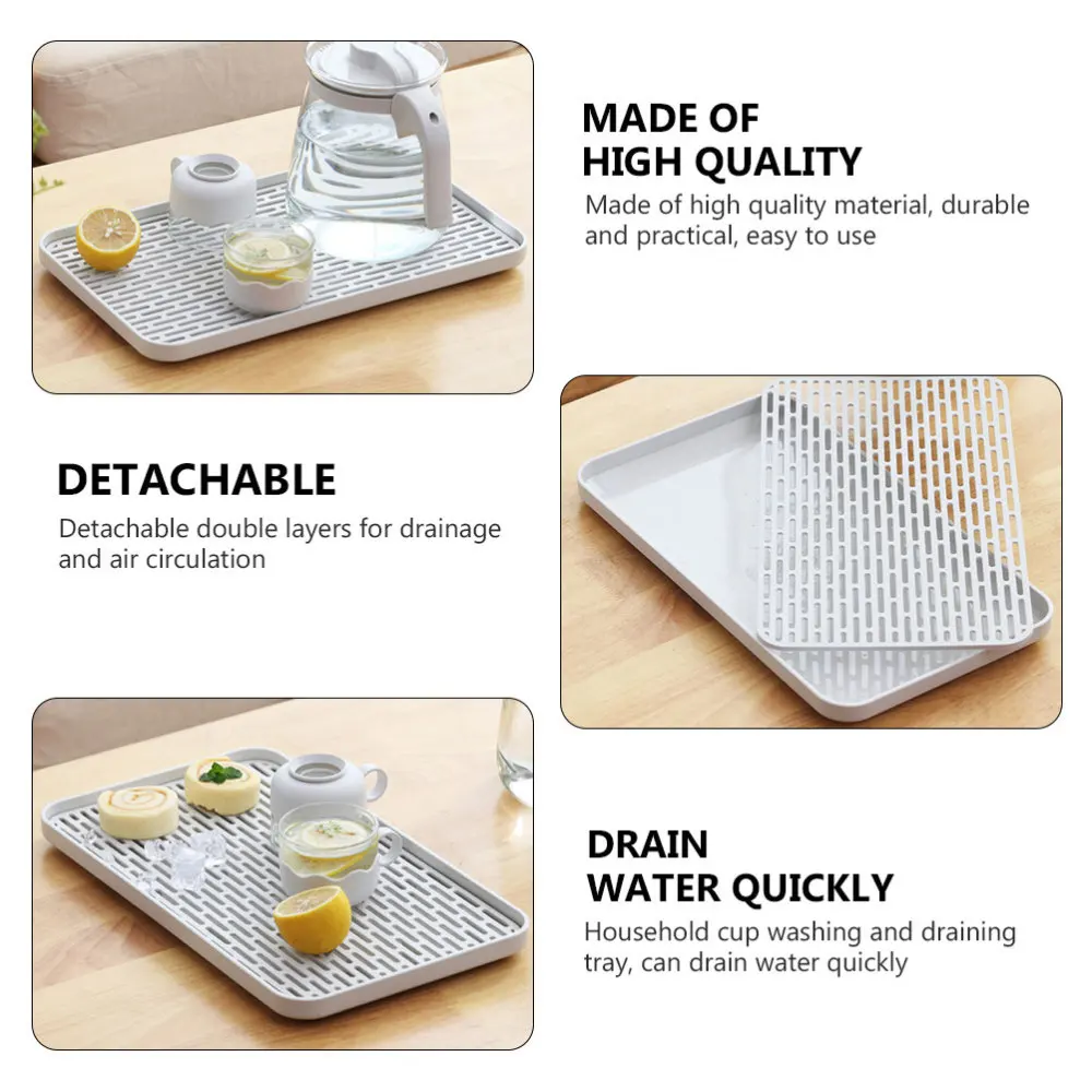 

1PC Double-layer Drain Tray Cup Tray Storage Tray (Size Large)