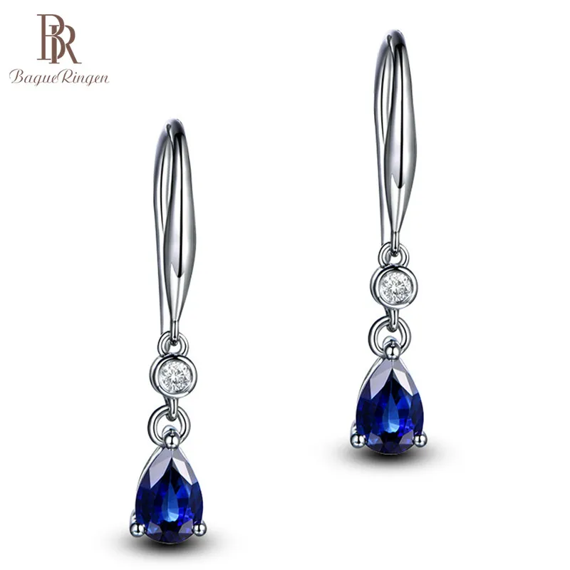 Bague Ringen серебряные 925 ювелирные изделия серьги Сапфир Сивер корейские серьги ювелирные изделия фиолетовый/синий/желтый цвет вечерние подарки для свиданий