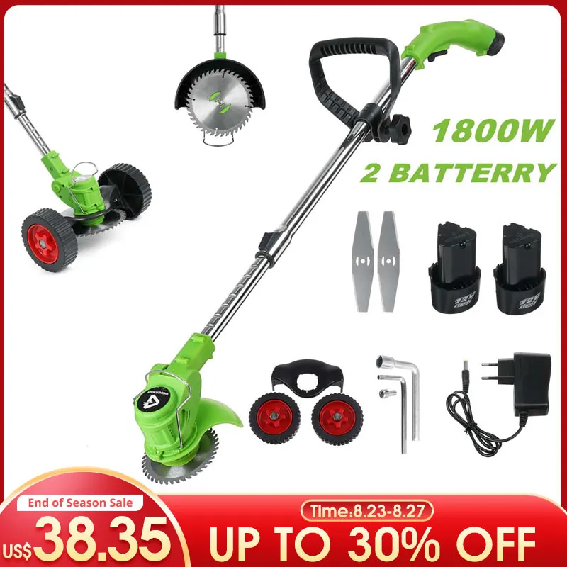 Электрический триммер для травы беспроводная мощная газонокосилка двойное