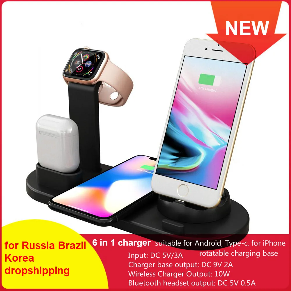 

3 в 1 Беспроводное зарядное устройство 15 Вт док-станция для Apple Watch iphone подставка для iPhone X XS быстрое зарядное устройство для Airpods зарядная стан...